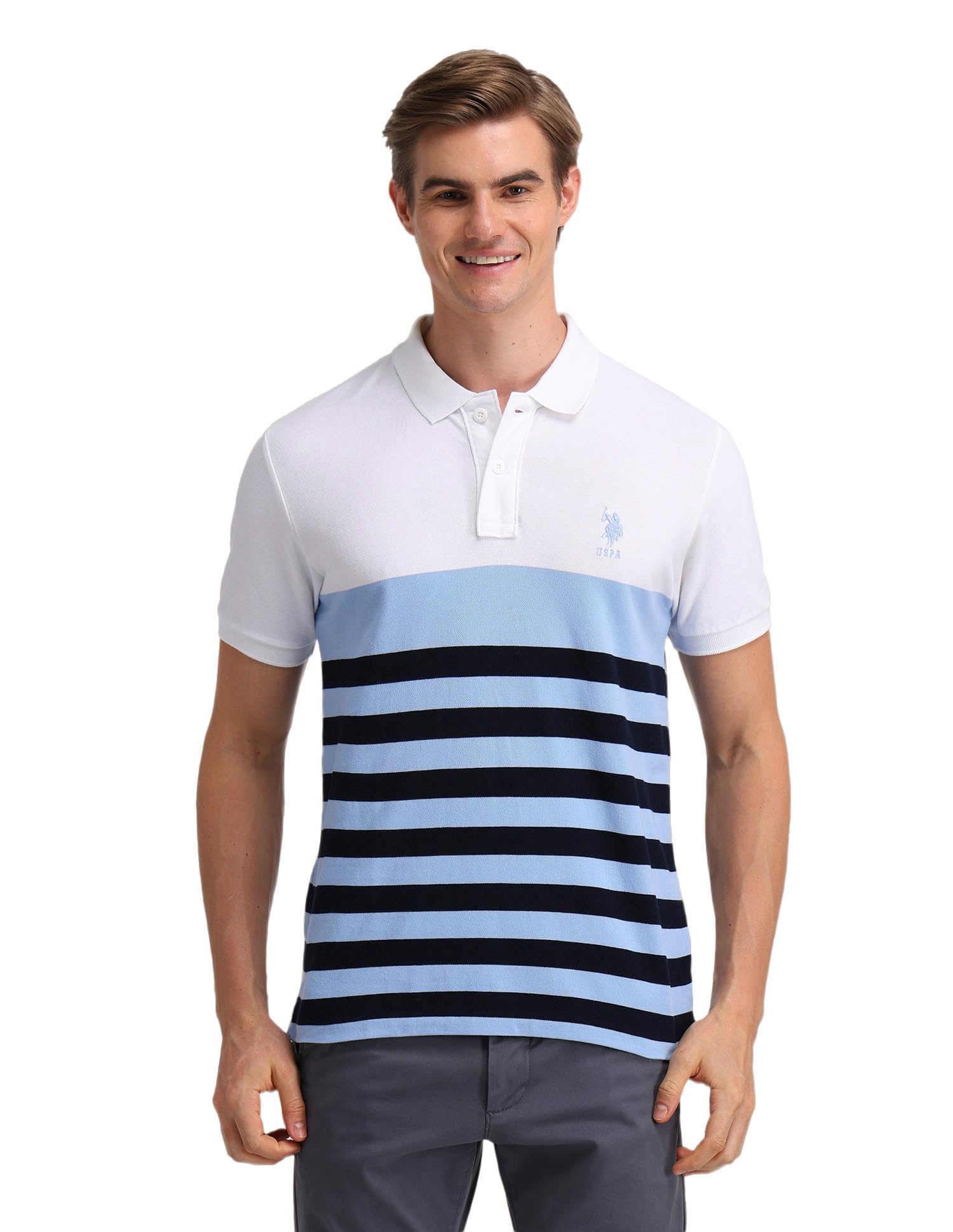 u.s. polo assn. Men's Striped Slim Fit Polo Shirt-picture-35