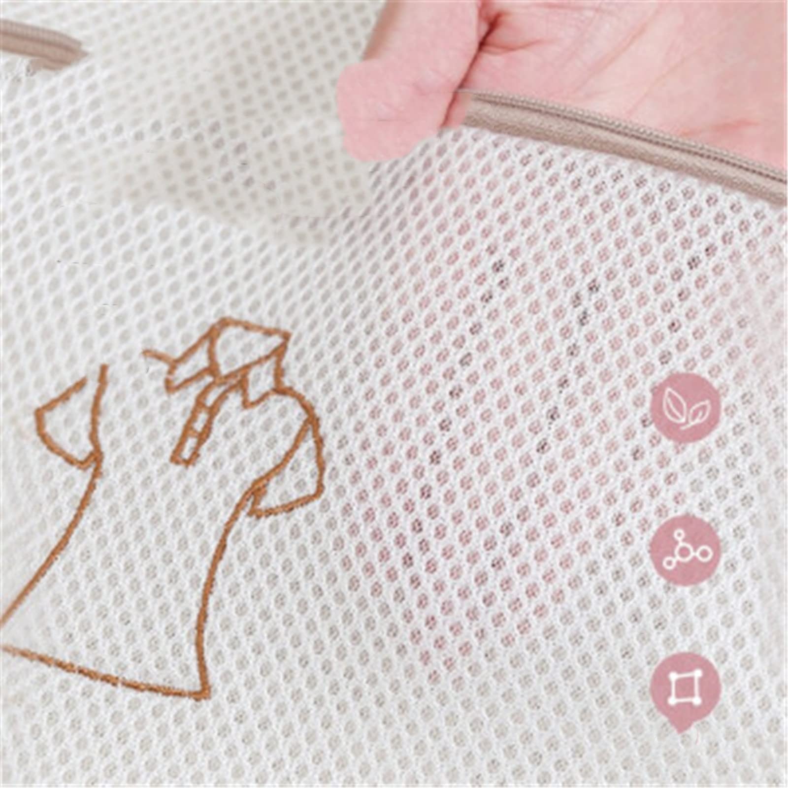 Mesh-Wäschesack verdickte feinmaschige Waschbeutel-Set Waschmaschine Wäsche-BH Unterwäsche Mesh-Beutel Kleidung Waschbeutel Set mit 6 Wäschebeuteln (Color : Beige, Size : 6pcs)