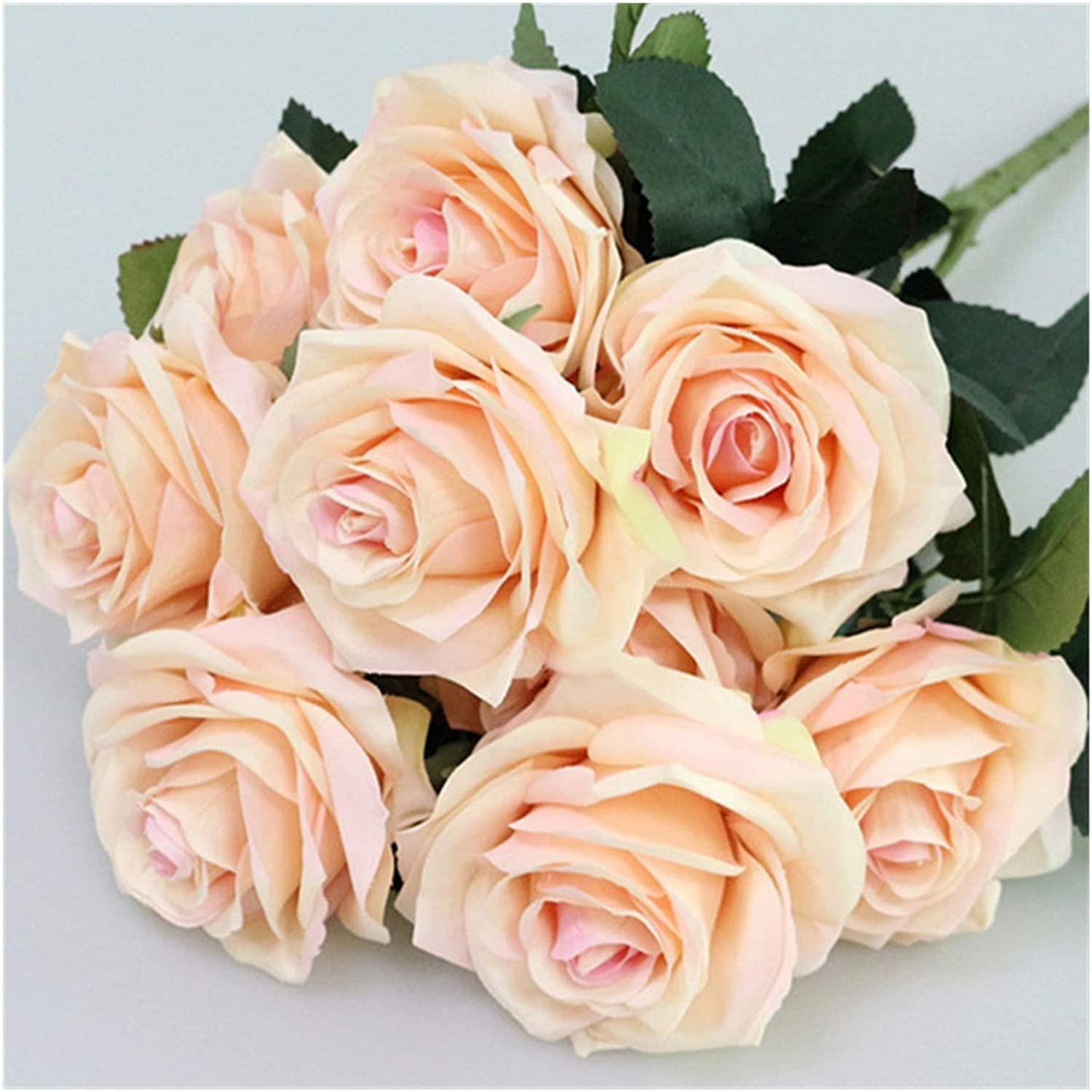 XDLEDMKIZ Artificial Flowers 1 Bunch French Rose Floral Bouquet Plastic Flowers Arrange Table Daisy Wedding Party Accessory Fake Flowers
