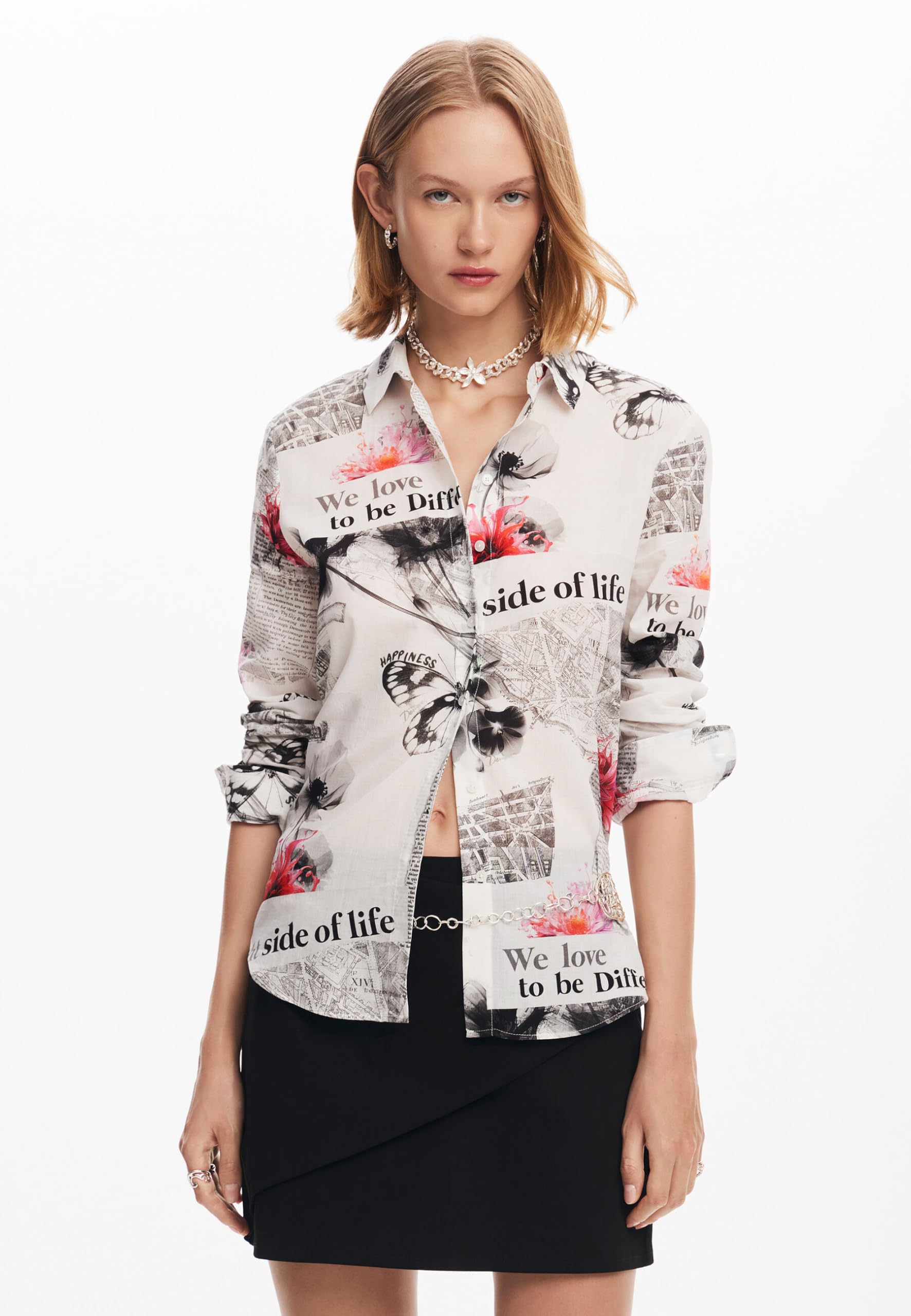 Desigual T-Shirt Tissé À Manches Longues pour Femme Blouse Femme (Lot de 1)