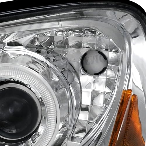 Miniatura 7 de Spec-D Tuning Halo LED cromado con carcasa de lente transparente compatible con Subaru Impreza RSWRXOutbackSTI 2004-2005 conjunto de faros