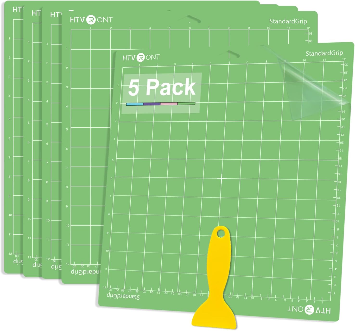 IModeur 5 Pack Cutting Mats for Cricut 12"x12" Green