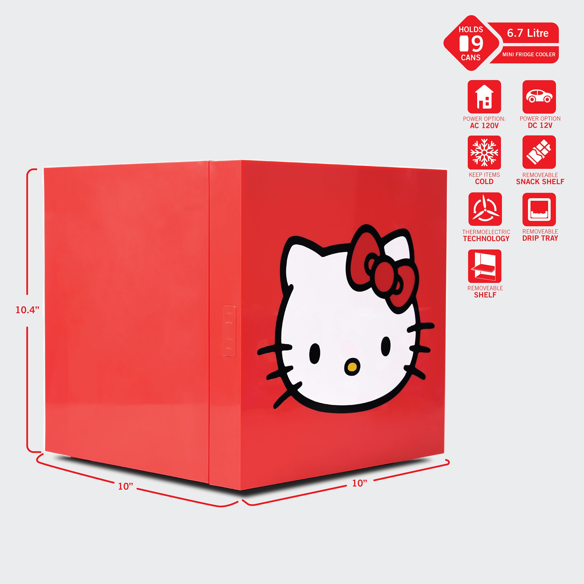 HELLO KITTY 冷温ボックス OR-C637KT Amazon.com: Sanrio Hello Kitty Pink 6.7L Single Door Mini Fridge