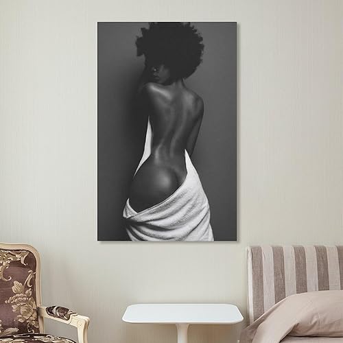 Miniatura 7 de MQISNOHA Póster de arte de pared sexy de mujer negra negra afroamericana, pinturas artísticas en lienzo, decoración de pared, decoración del hogar,