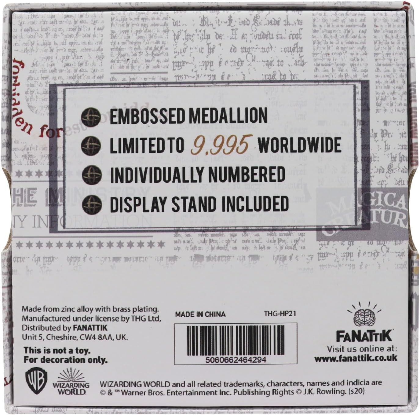 Fanattik Harry Potter Gringotts Bank Medallion Limited Edition Metal Replica