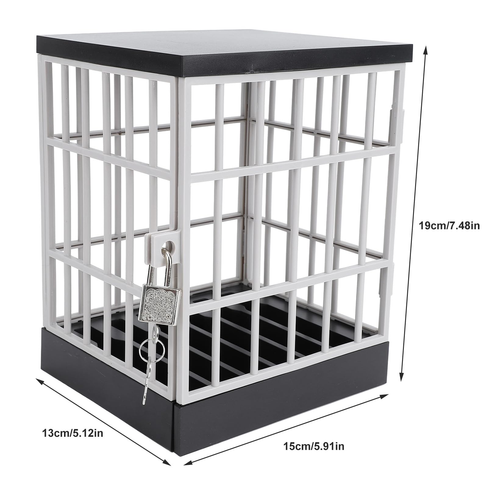 Cell Phone Jail Lock Box, 6 Device Capacity Family Phone Lock Box, Portable Screen Time Control Cage with Secure Keys for Home Office Classroom Family Time Party (Black Grey)