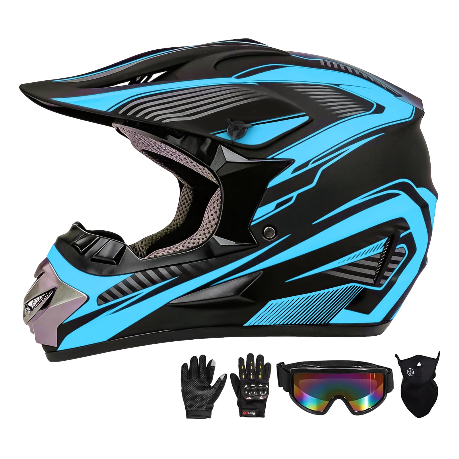 SanQing Motocross Helmet 4-Piece Set