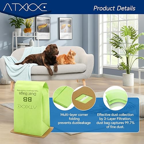 Miniatura 5 de Paquete de 20 bolsas tipo BB de repuesto para Oreck XL bolsas de vacío Buster B, PKBB12DW BB180 BB280 BB850 BB870 BB900 BB1000 MV160 con 2 filtros