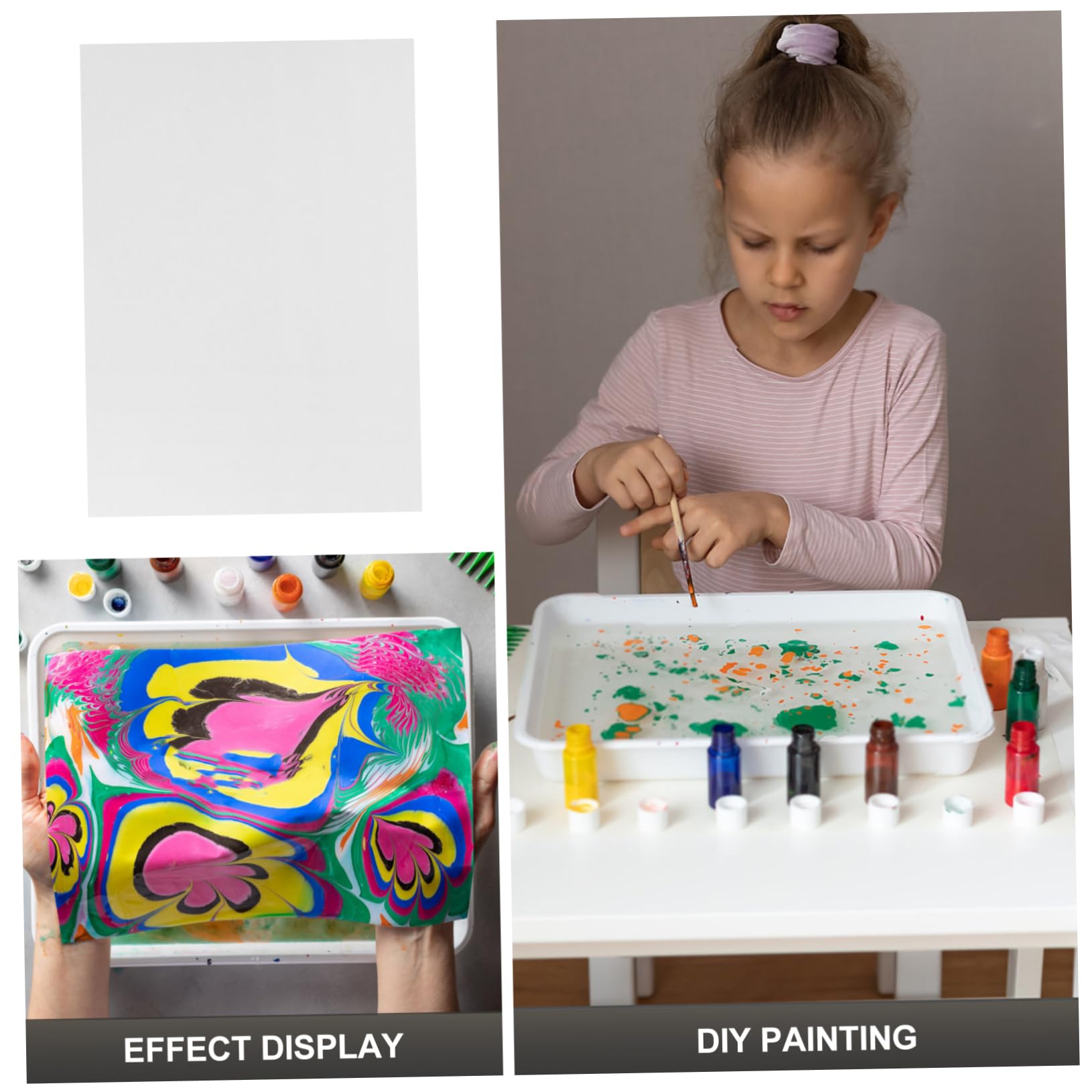 DIYEAH Art Paper Sheet 50 Sheets Pack Water Marbling Paper for Painting Boys and Girls