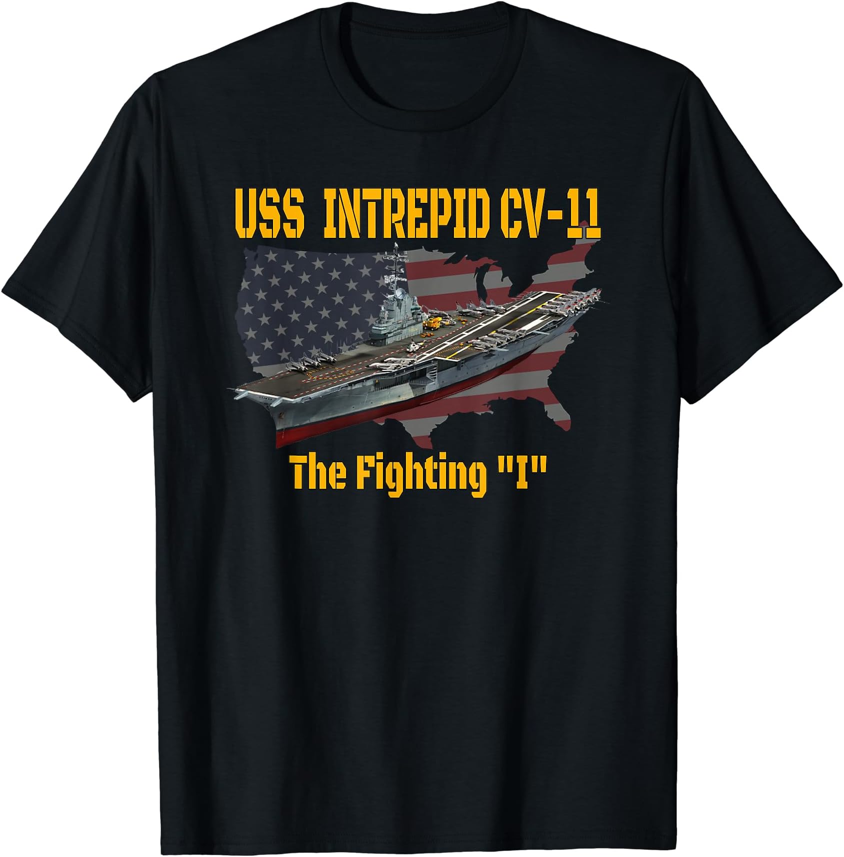 Aircraft Carrier USS Intrepid CV-11 Veterans Day Fathers Day T-Shirt