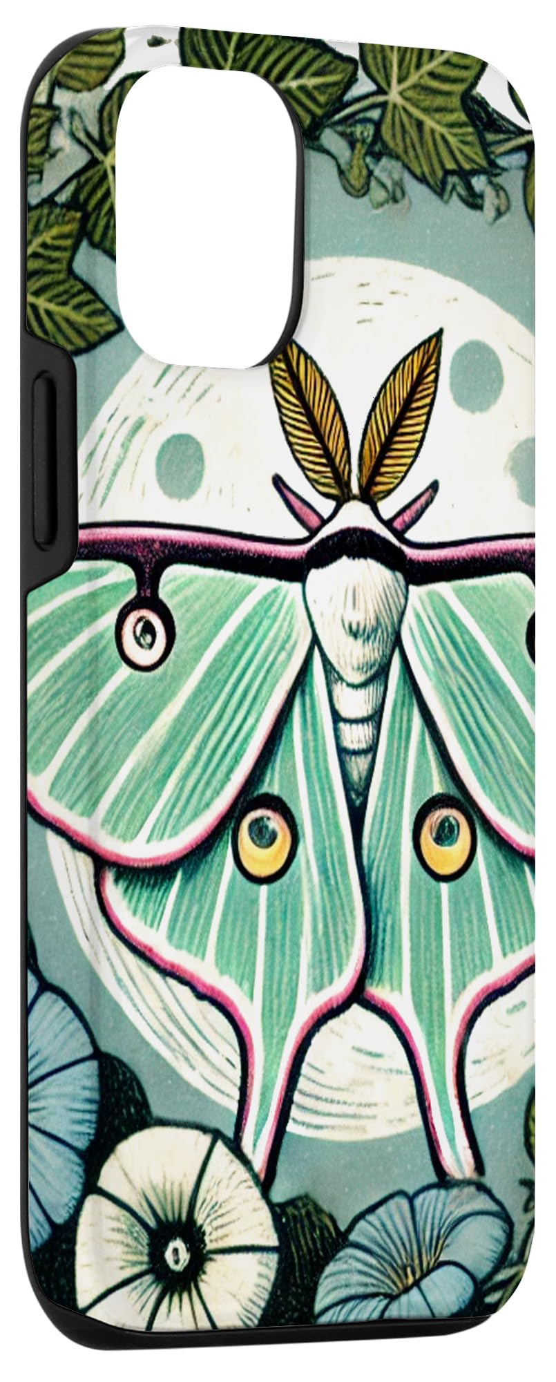 iPhone 13 Pro Luna Moth Floral Illustration Moths Case - Image 3