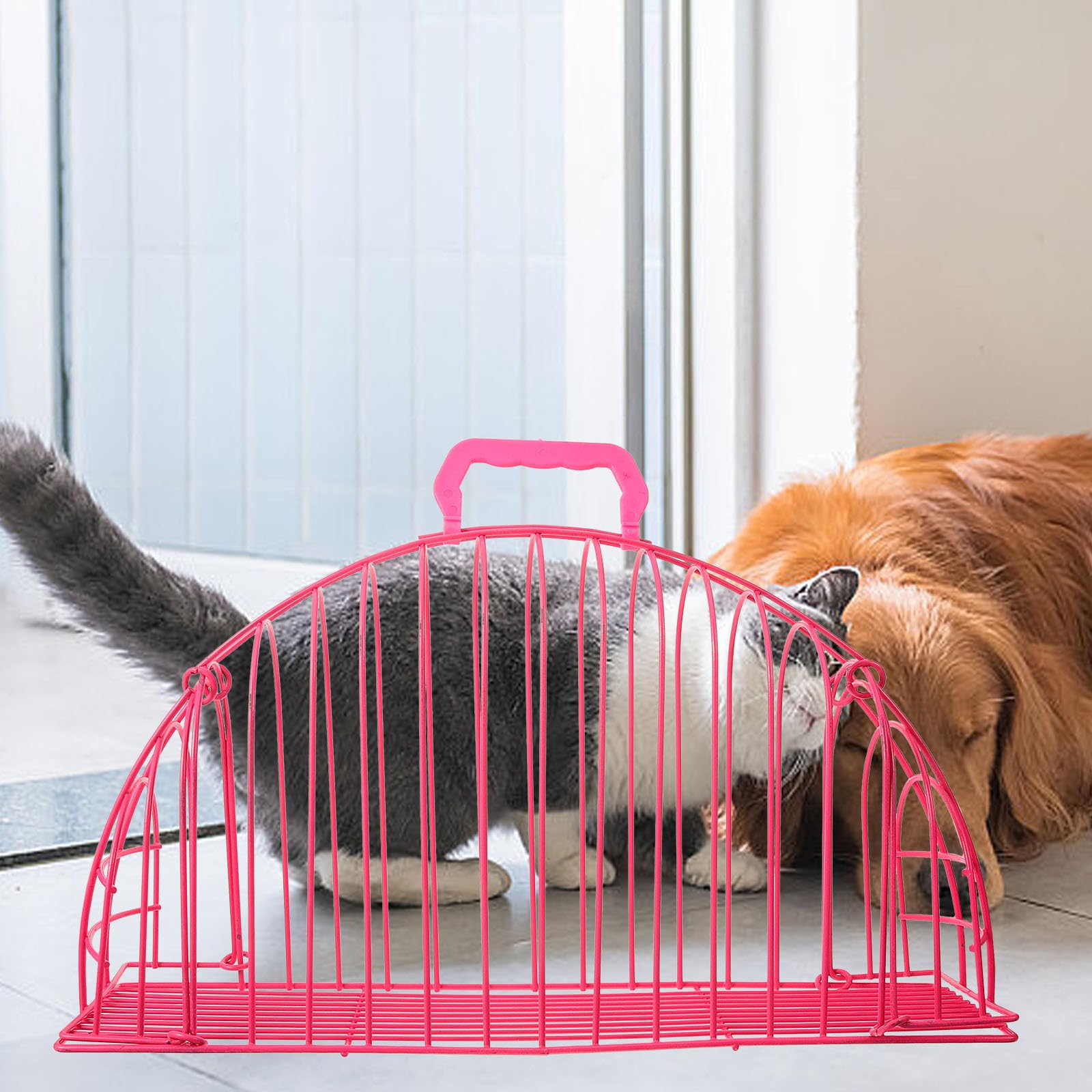 Duschkäfig Kratzfester Wiederverwendbarer Katzenpflege aus Edelstahl und Katzenkäfig für Praktisches Katzenzubehör sicheres Baden zu Hause