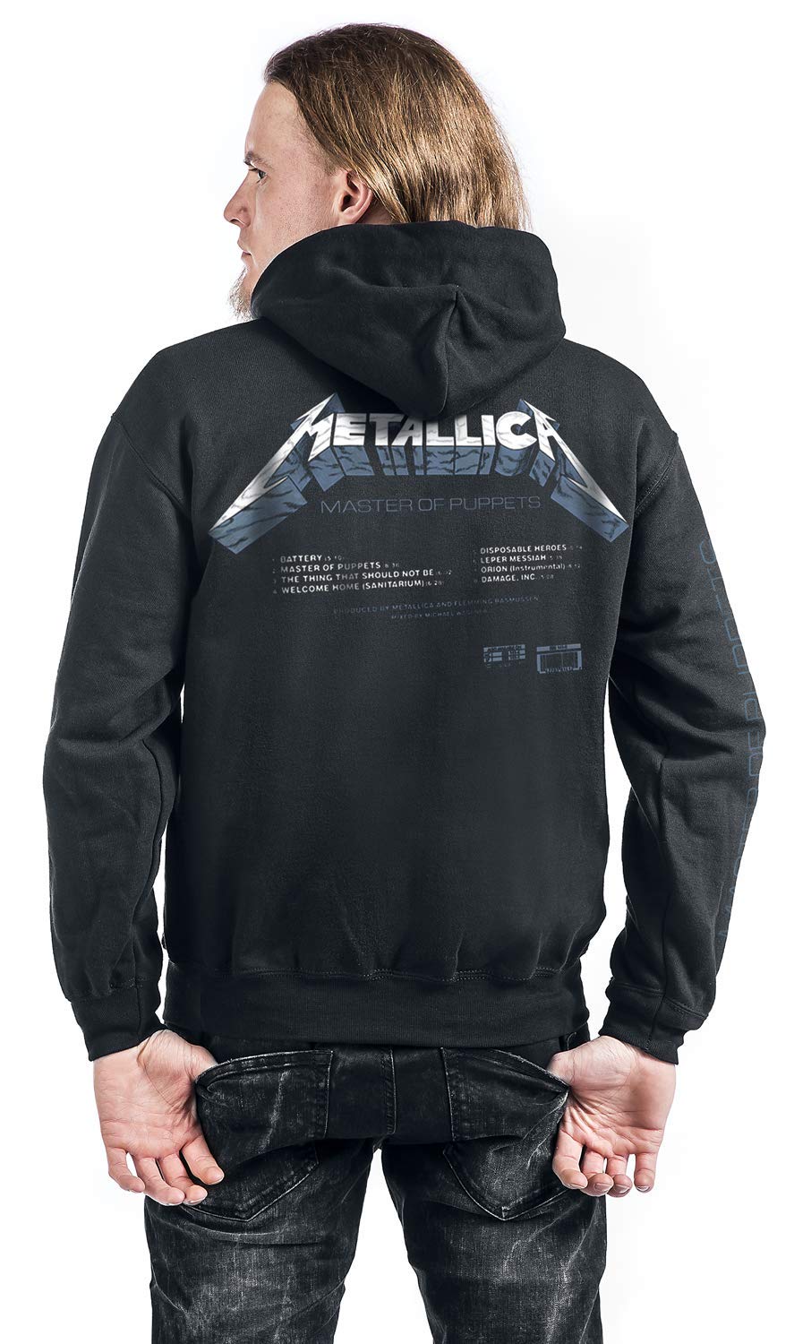 Metallica Master of Puppets Tracks Pull à capuche pour homme Noir