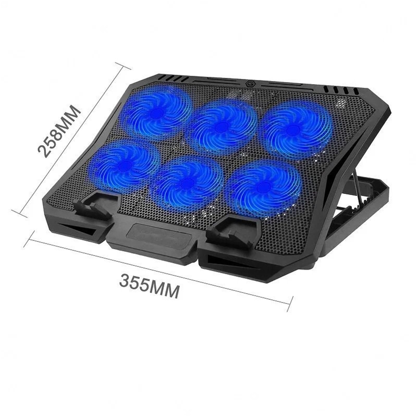 Laptop Cooler podstawka pod laptopa Chłodzenie laptopa do gier Sześć wentylatorów Regulowana prędkość wiatru Regulacja wysokości 2 USB Podkładka chłodząca do laptopa Notebook