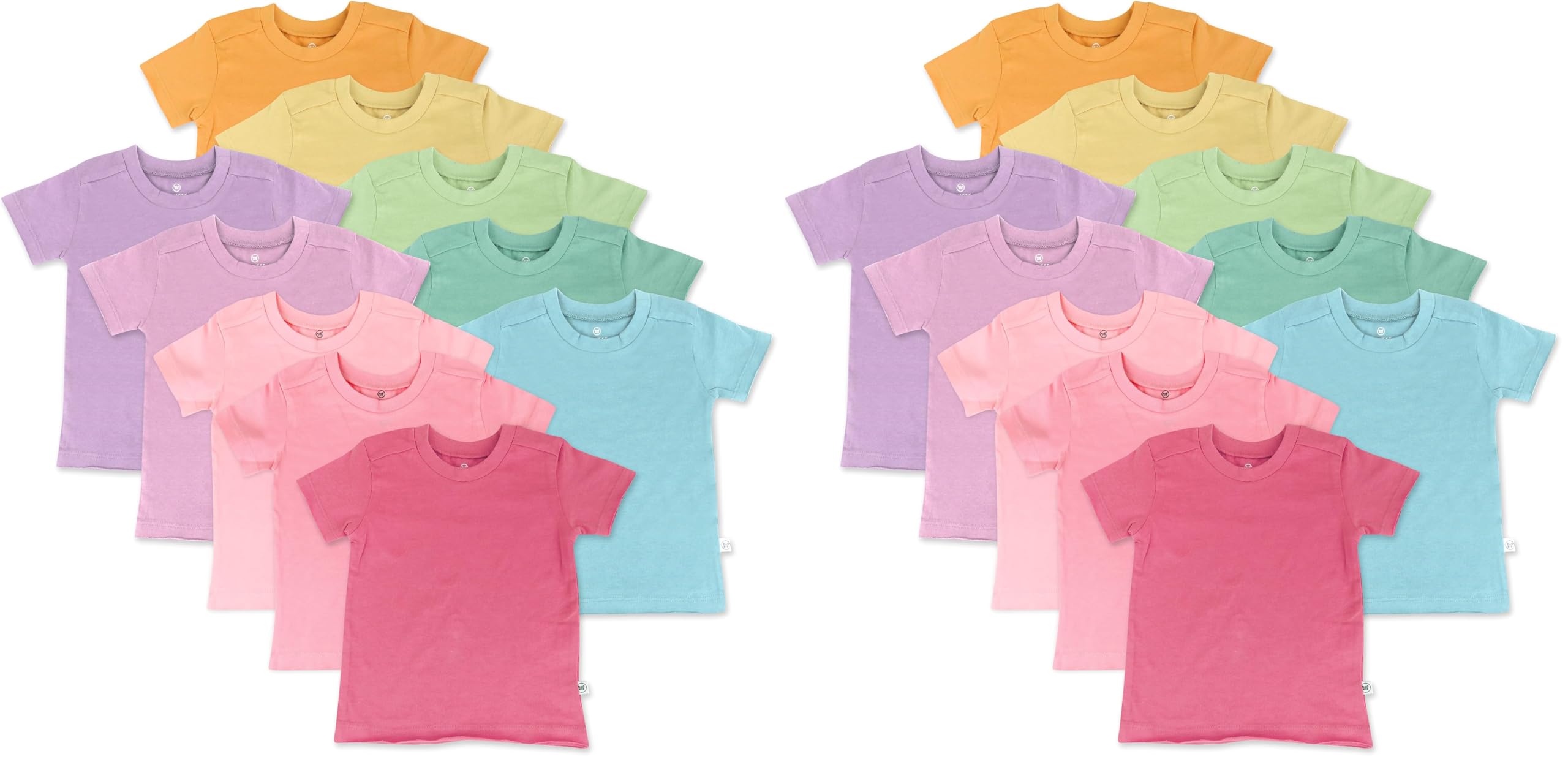 HonestBaby Baby Toddler &amp; Kids' 100% Organic Cotton Short Sleeve T-Shirts (10-Pack)