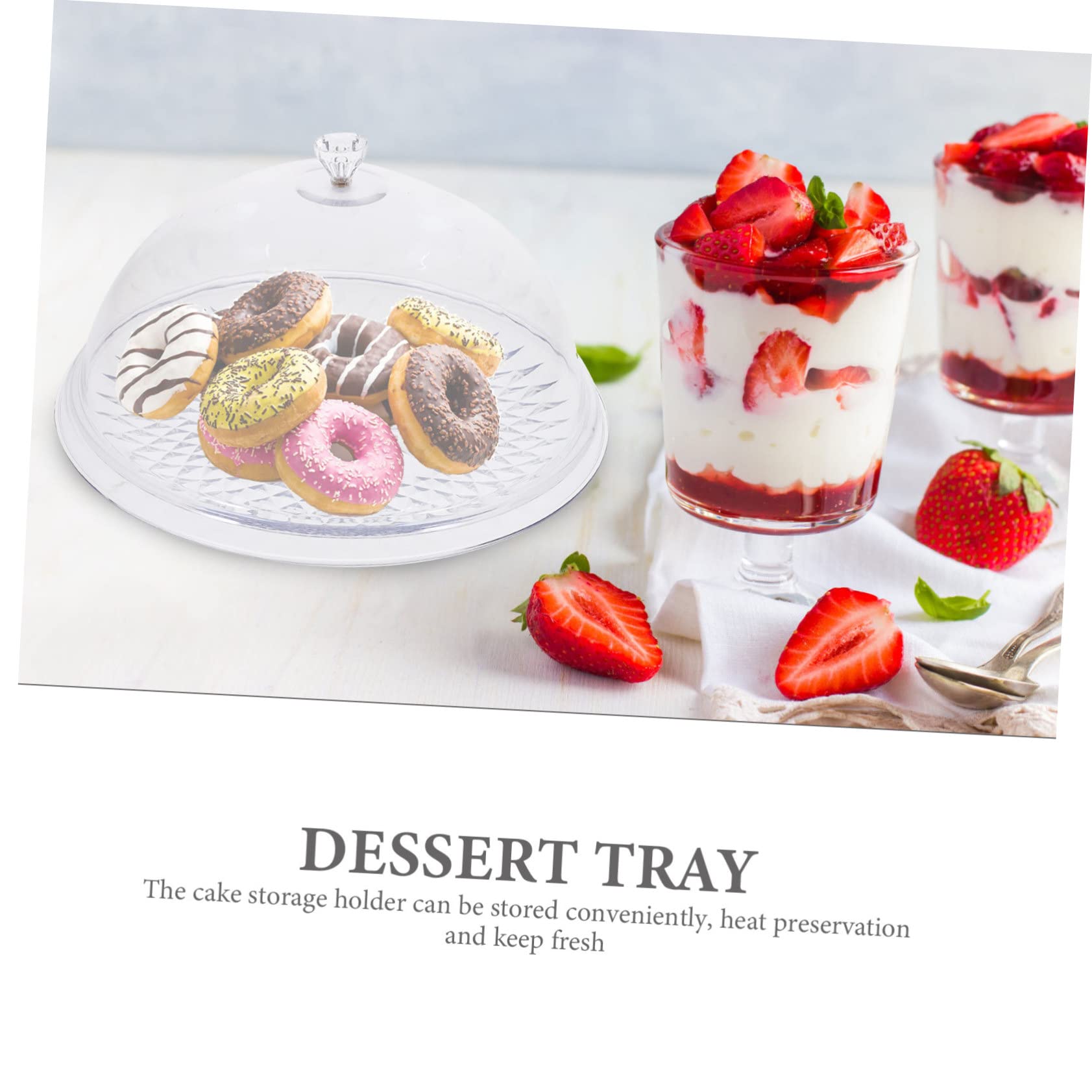 Campana para Tarta Tapa de Acrílico Transparente 1 Set | Diseño Delicado y Creativo, Asa Integrada, Uso Multifunción para Servir y Conservar Temperatura