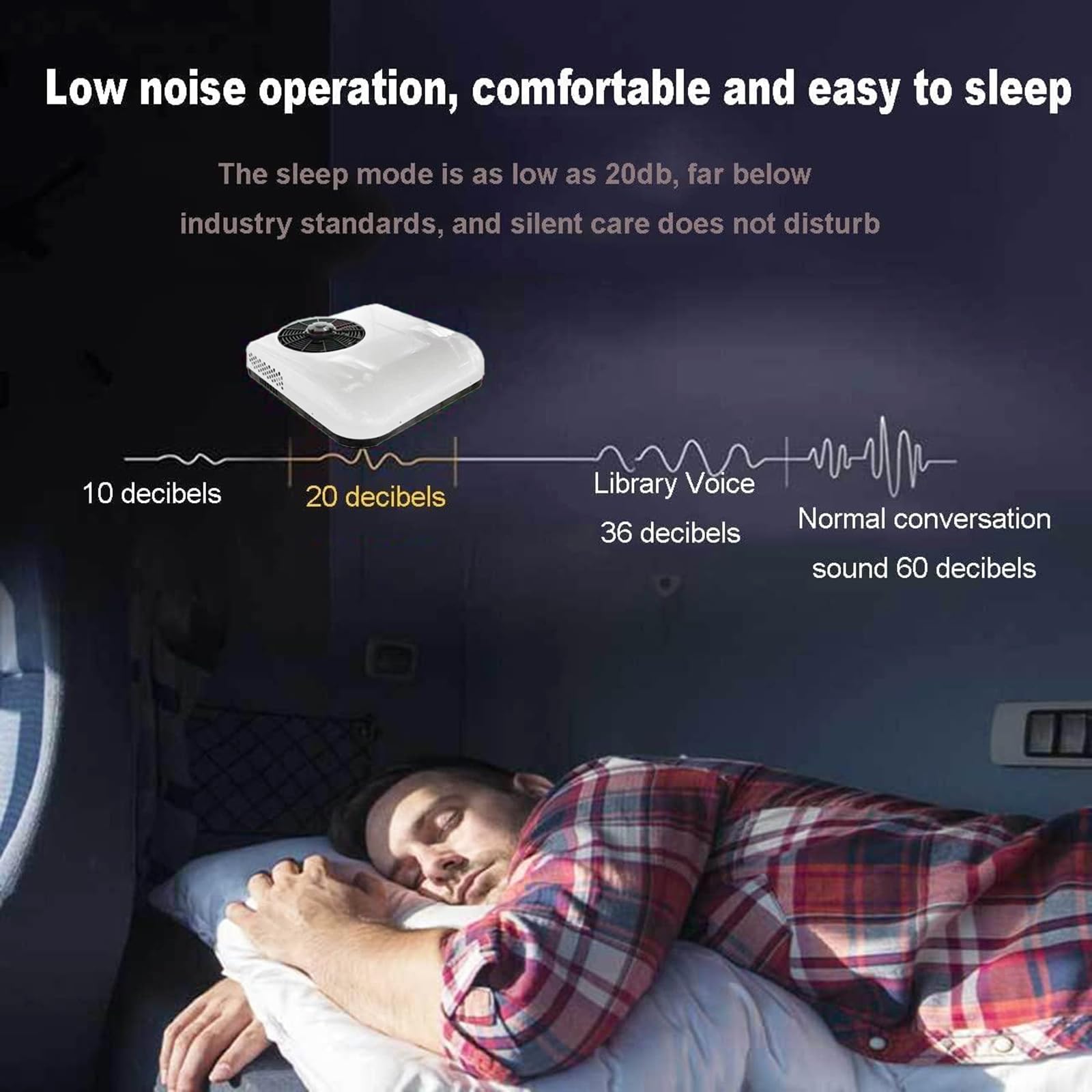 Aire Acondicionado para Techo de Caravana 2 en 1, Aire Acondicionado para camión eléctrico Universal de 12 V con refrigeración y calefacción, Funcionamiento de 8 Horas, para Caravana, camión
