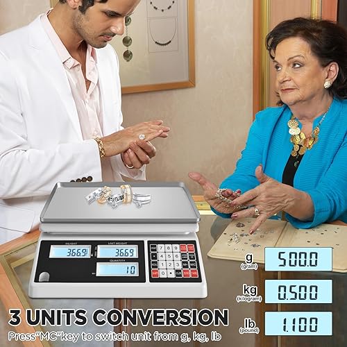 Miniatura 6 de Báscula de conteo industrial (66.1 lbs, 0.02 oz) Báscula digital de conteo de inventario para piezas, monedas, escala de conteo de piezas con puerto