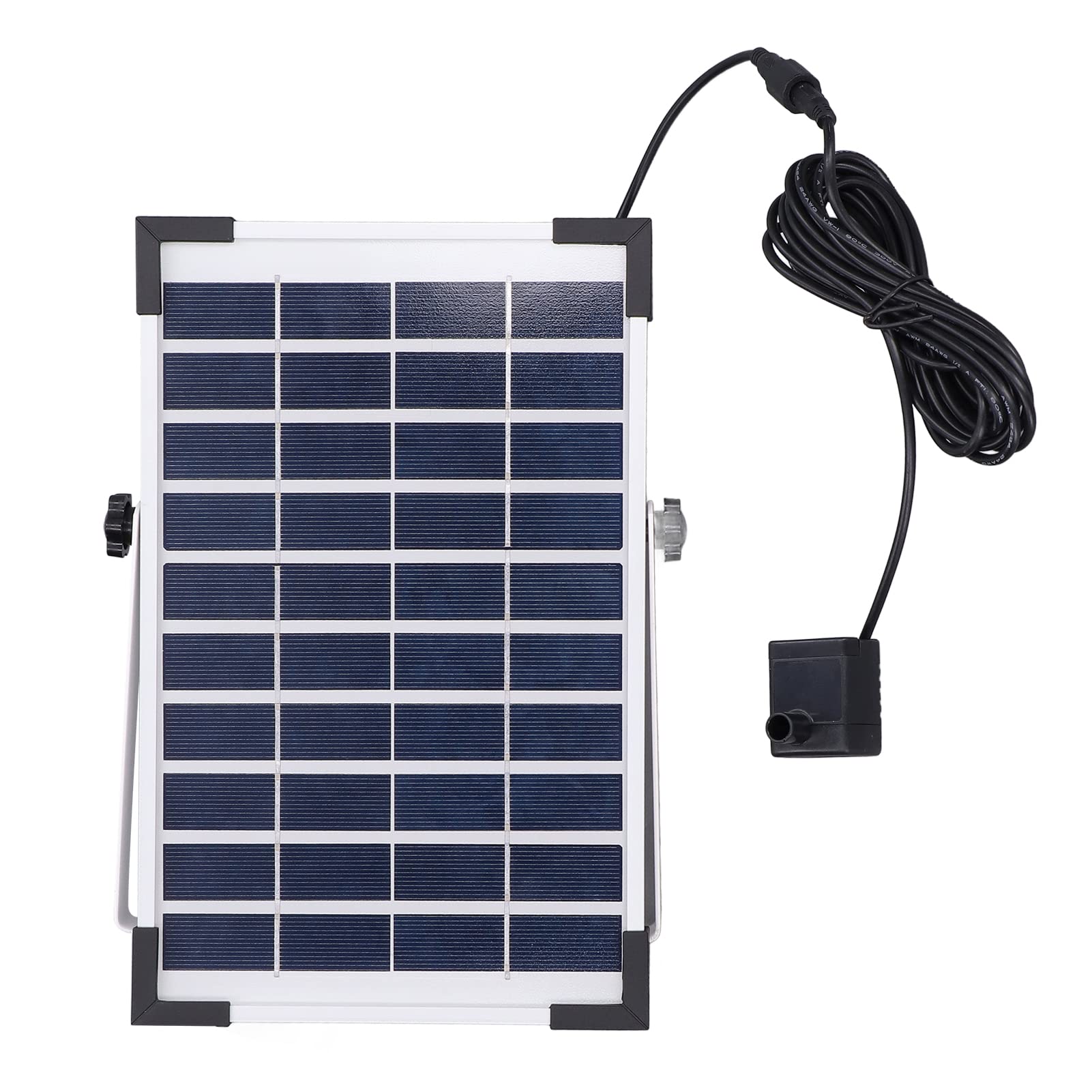 Cocoarm Fontana Solare Pompa per Fontana Solare in Silicio Monocristallino ABS 5W 10V con Testa da 200 Cm Flusso 190L H 4 Ugelli per Bagno per Uccelli Stagno Piscina Giardino Giochi d'Acqua