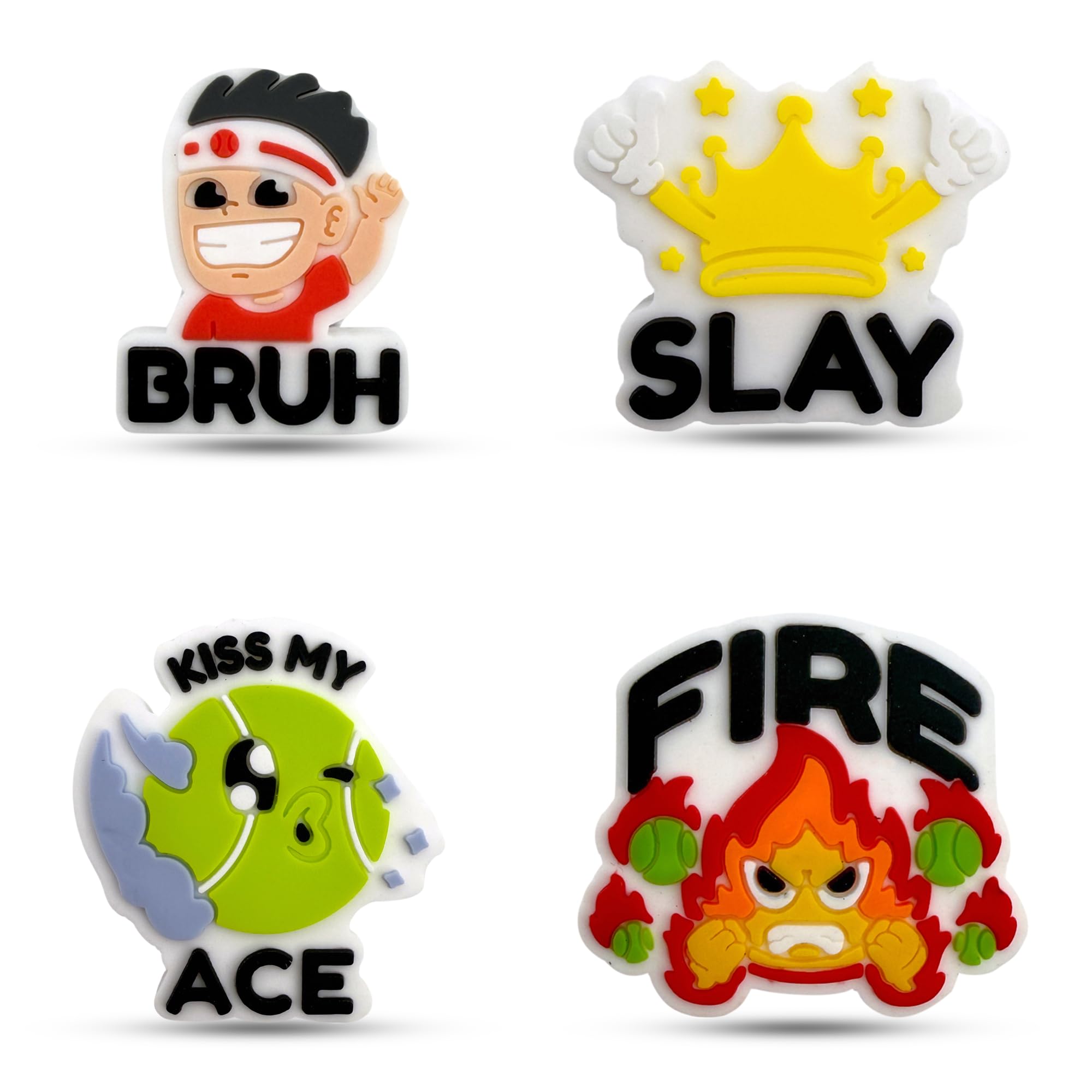 TRESSIS Tennis Racket Dampener - Cute Designs - Vibration & Noise-Reducing Tennis Shock Absorber for Racquets - Secure, Easy-Install Accessories for