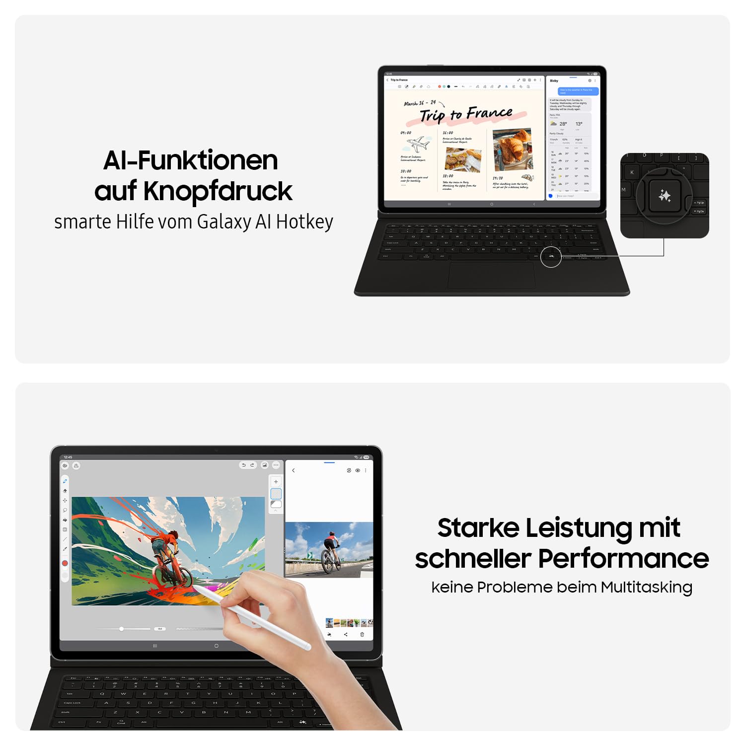 Samsung Galaxy Tab S10 FE 5G Enterprise Edition, AI-Tablet, Android Tablet, 128 GB, 8 GB RAM, 10,9" Display, Lange Akkulaufzeit, 1 Jahr Knox Suite, 36 Monate Her... [Version Rumänische]