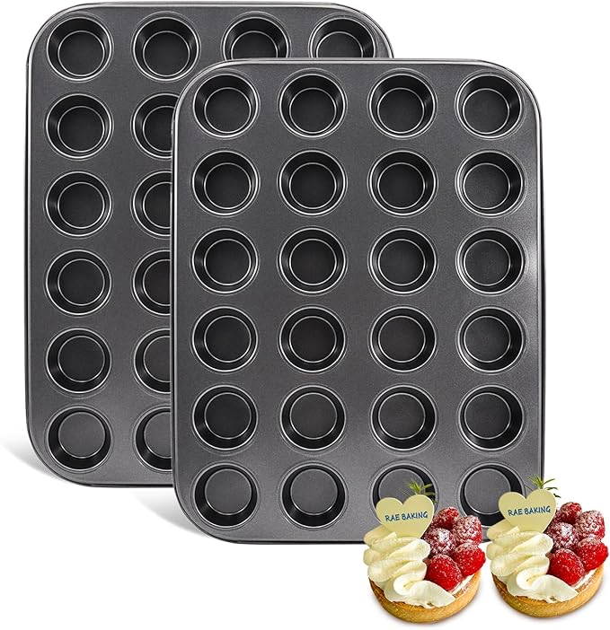 2 Pack Premium Bakeware 24-Cup, Mini Muffin Pan, Dishwasher Oven