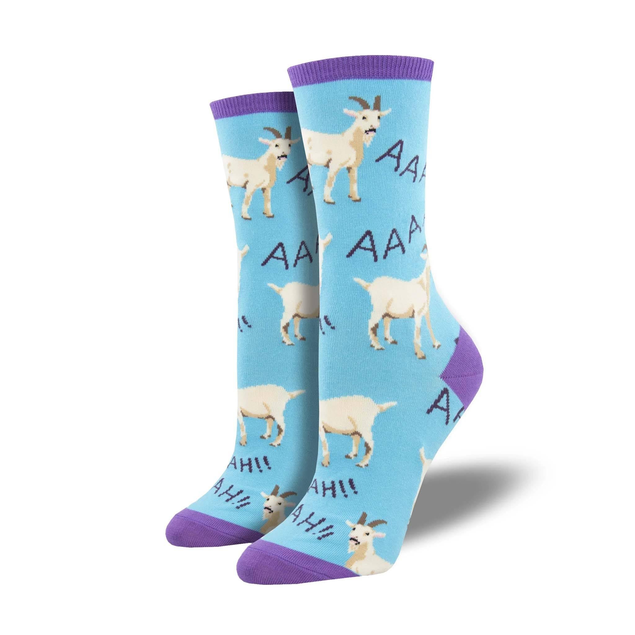 Socksmith Women's Crew Socks, Screaming Goats, Blue-wnc2014, One size