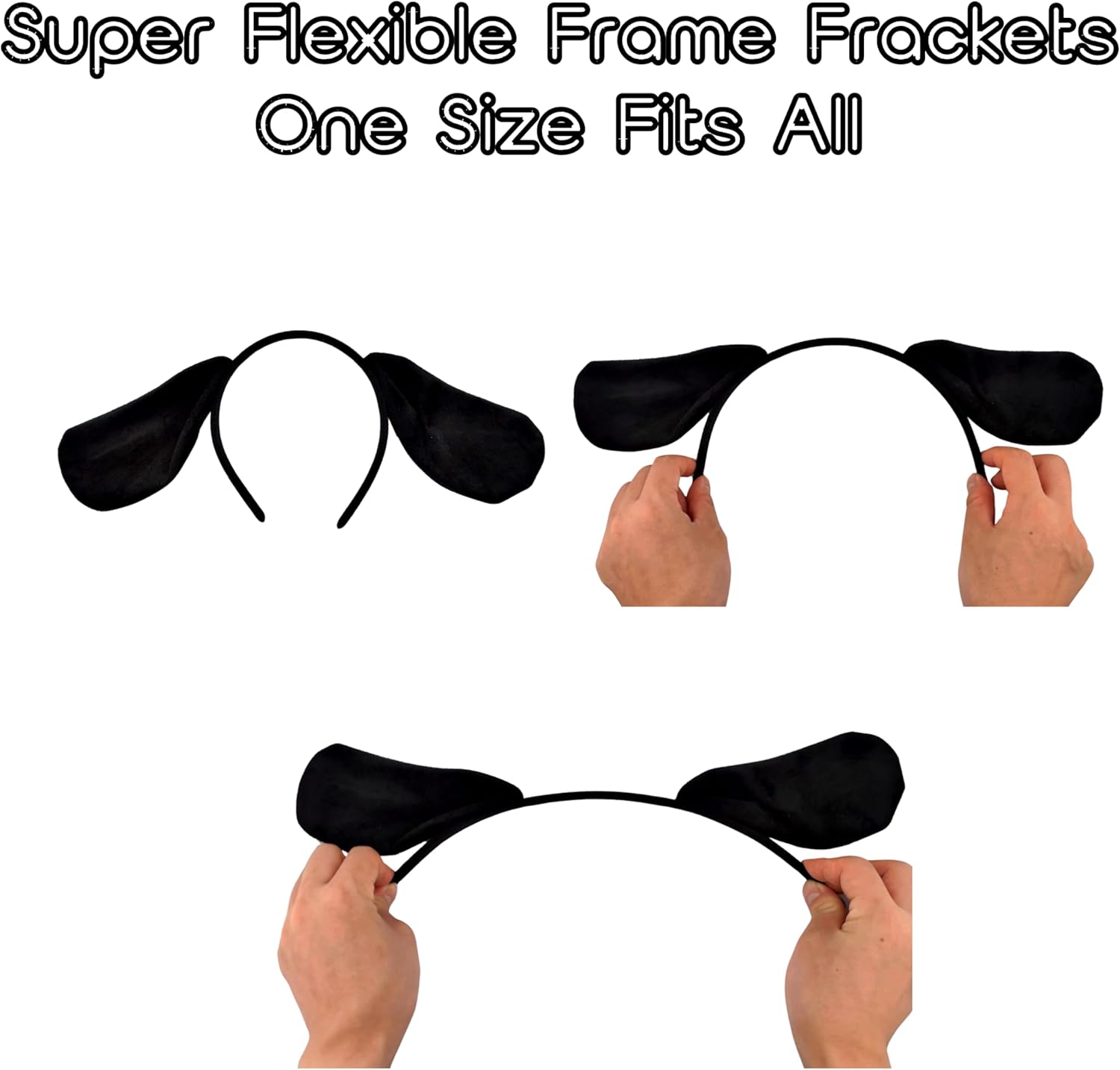 DaliDali Dog Ears and Tail Dog Ears Headband, Puppy Ears Headband for Halloween Festival Party Cosplay, With Tail, Bow Tie and Nose(Black) - Image 7