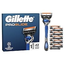 Gillette Fusion5 Rasoio Barba, 1 Rasoio Gillette + 12 Lametta Di Ricambio, Con Striscia Lubrificante Per Una Morbida Scorrevolezza E 5 Lame Per Una Rasatura Profonda E Duratura