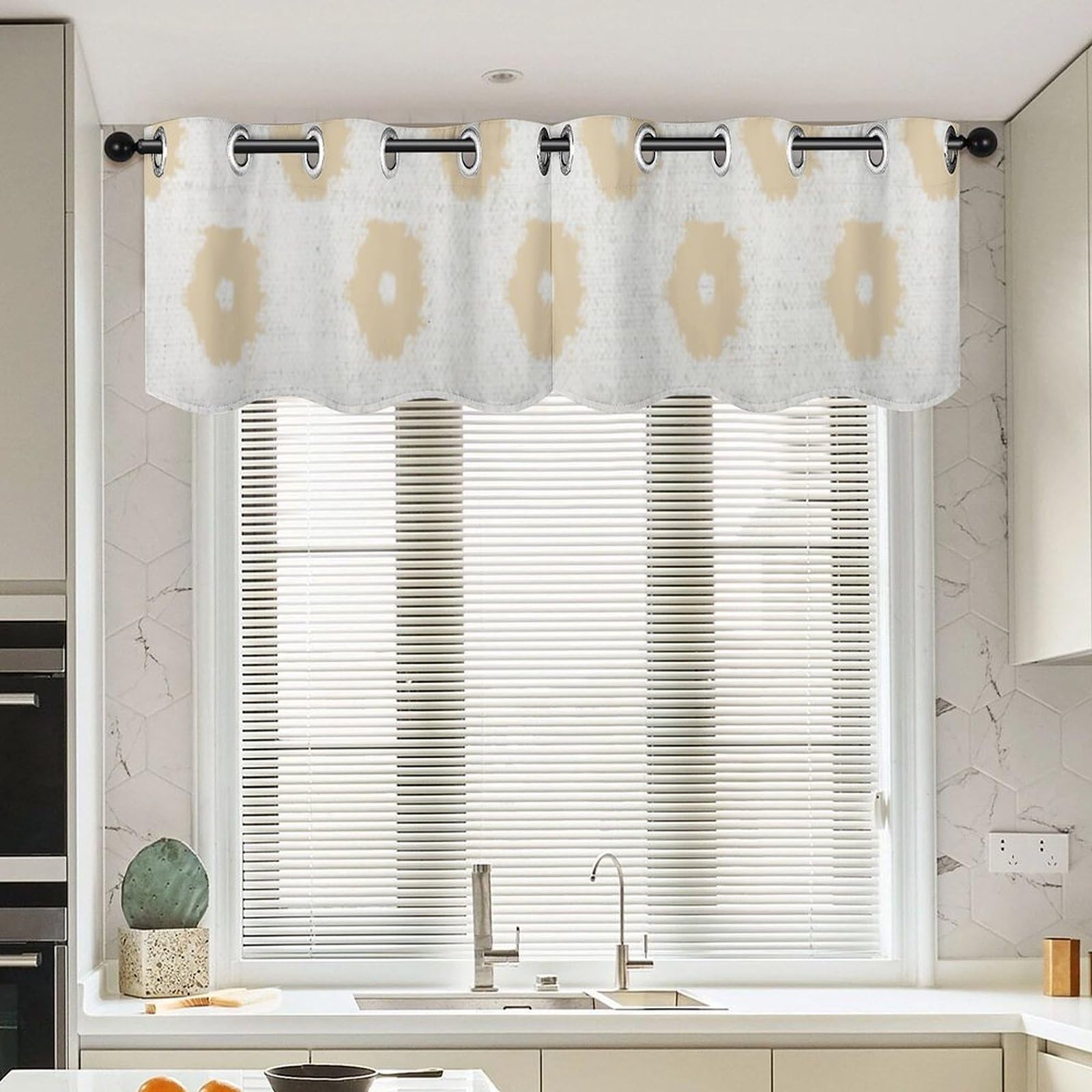 Cenefa de cortina Timur marrón de 2 paneles para vestir ventanas desnudas con estilo
