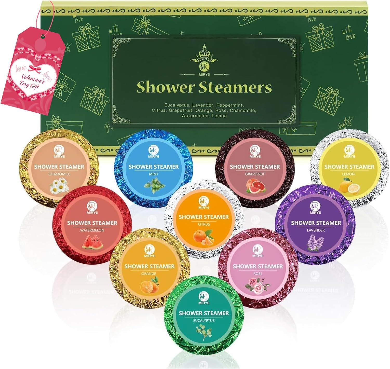 Shower Steamers Aromatherapy, Christmas Birthday Gifts for Women Men, 10 Different Shower Bombs with Fruity Floral Fragrances, Self Care Spa Gifts White Elephant Stocking Stuffers