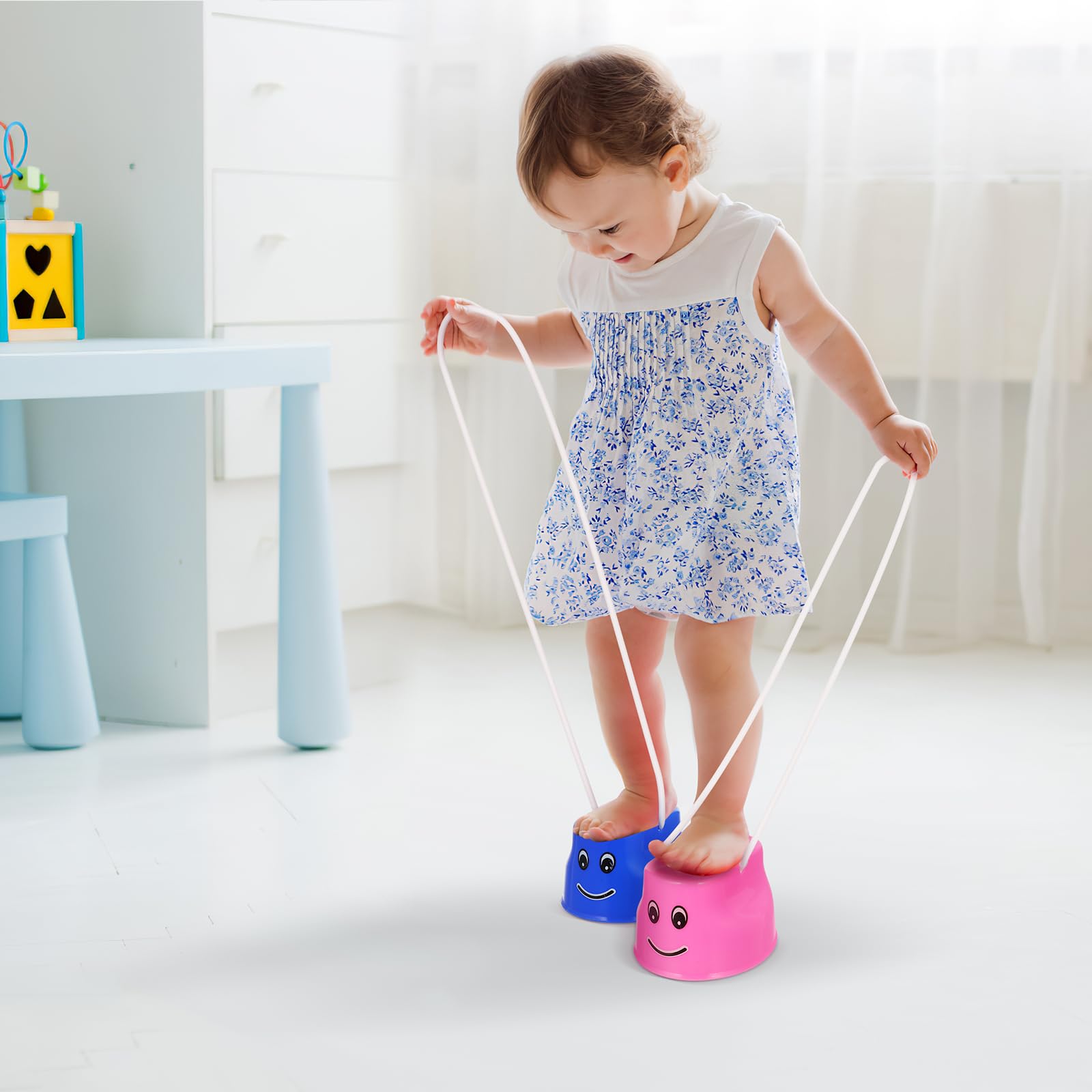 Échasses pour enfants Supvox - 4 pièces, entraînement sensoriel, équilibre, concentration, empilables, couleurs mélangées
