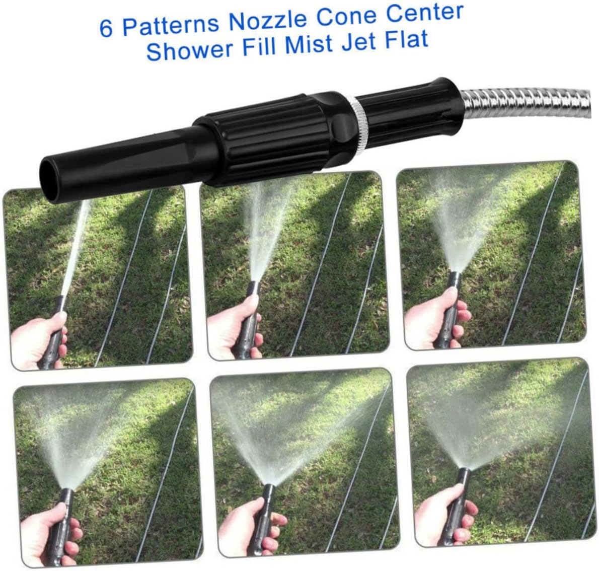 Telescopic Stainless Steel Garden Hose Flexible Watering Hose with Spray Nozzle Durable Leak Design for Outdoor Use for Lawn Plants and Car