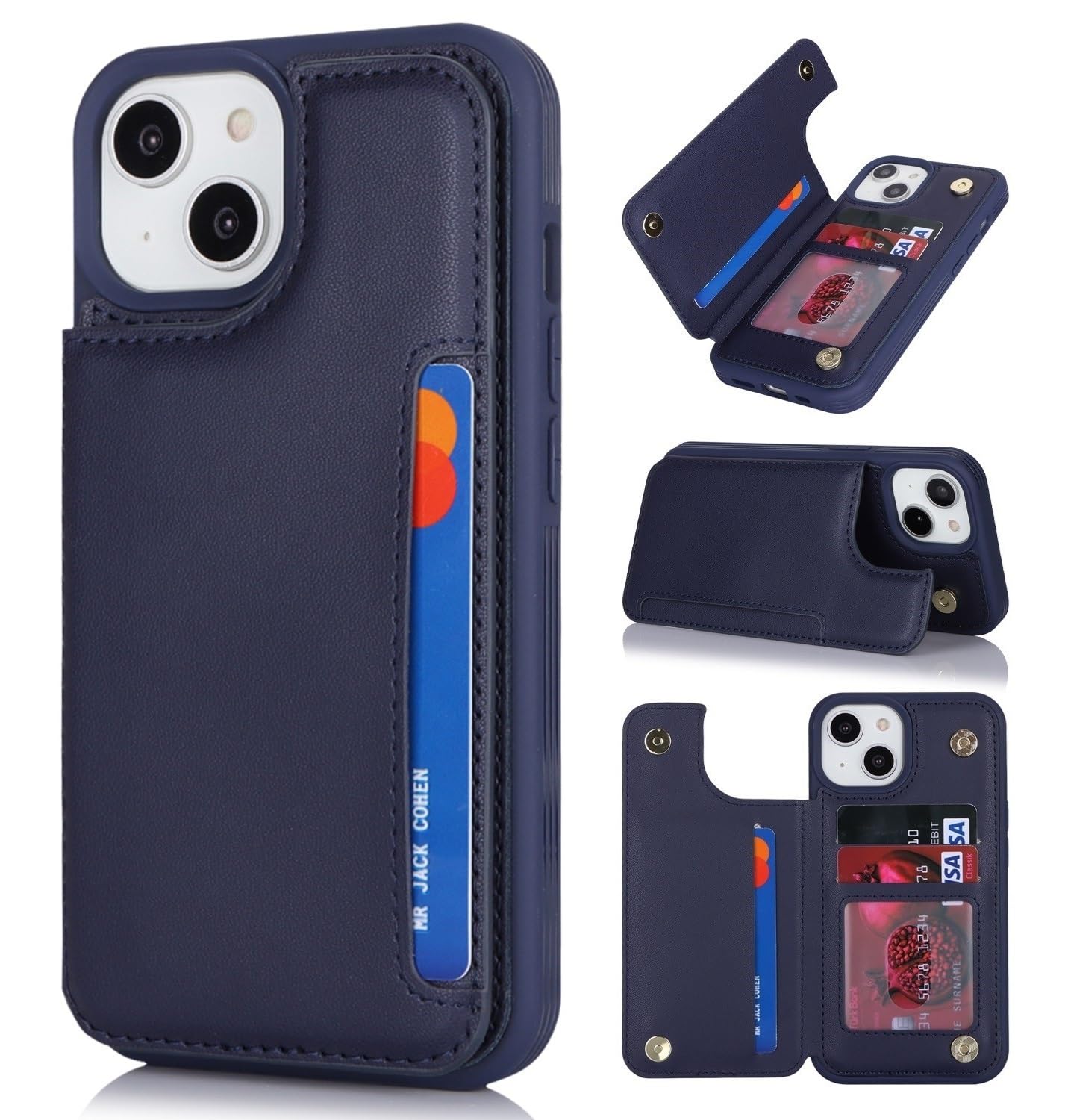 iCoverCase Compatible with iPhone 14 Plus Phone Case with Card Holder, Wallet Case for Women Men RFID Blocking PU Leather Protective Case 6.7 Inch (