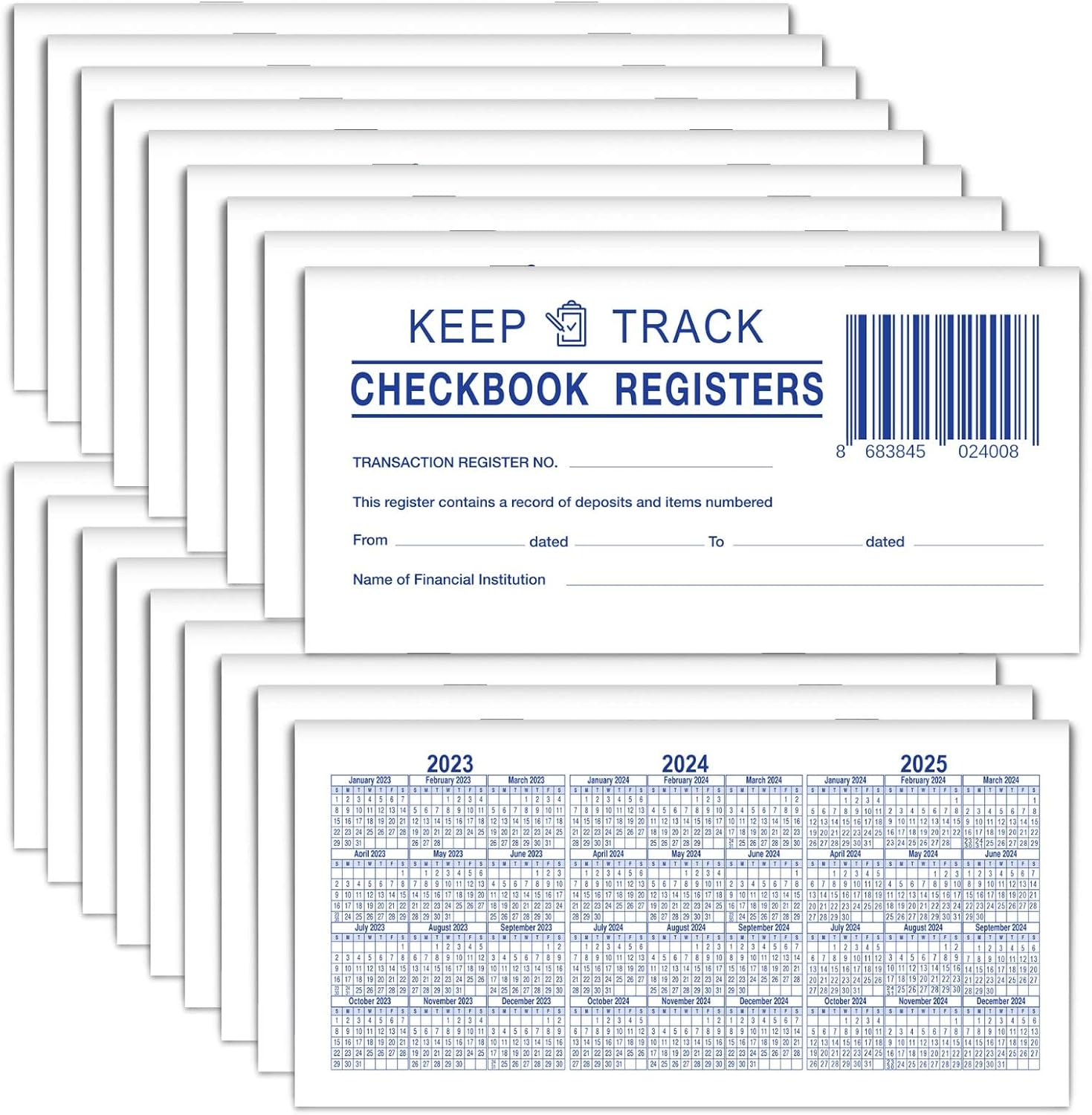 18 PCS Larger Lines Check Registers for Personal Checkbook Calendar
