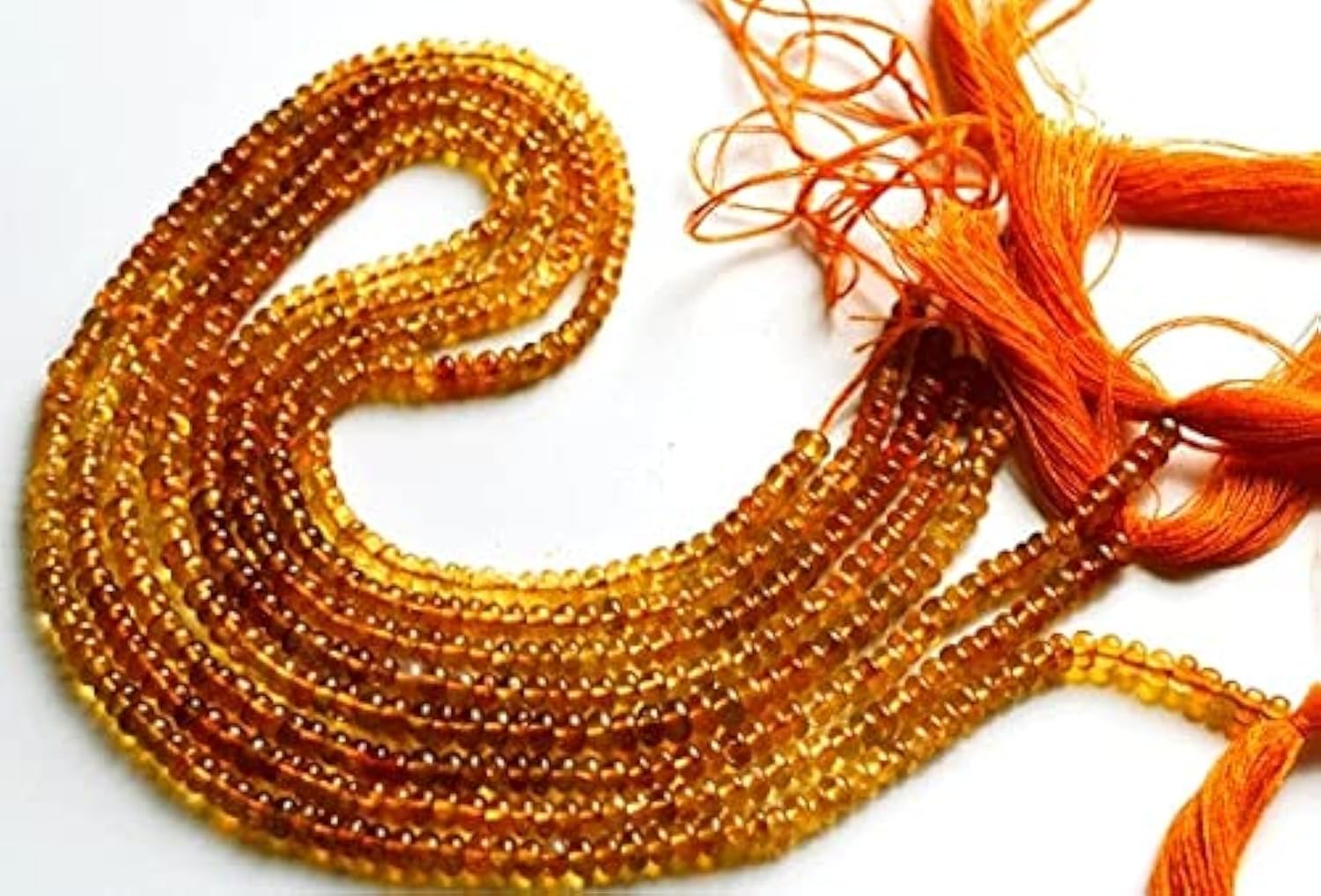 Perles rondelles en citrine dorée naturelle 2mm pour la création de bijoux uniques DIY