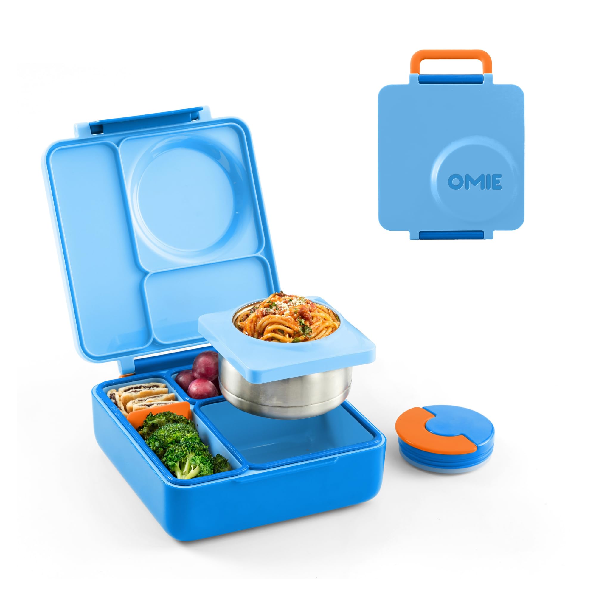 Omie Blue Sky OmieBox Kids Bento Lunch Box, Plastic