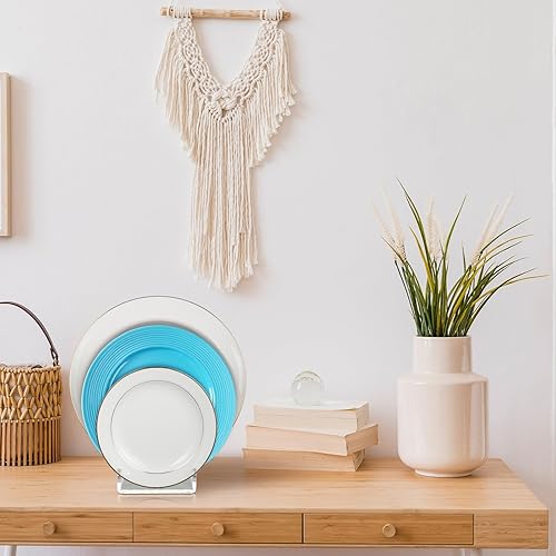 Miniatura 7 de 2 soportes de placa acrílica para exhibición de vajilla transparente, soporte de exhibición de porcelana para exhibir platos de porcelana (7.24 x