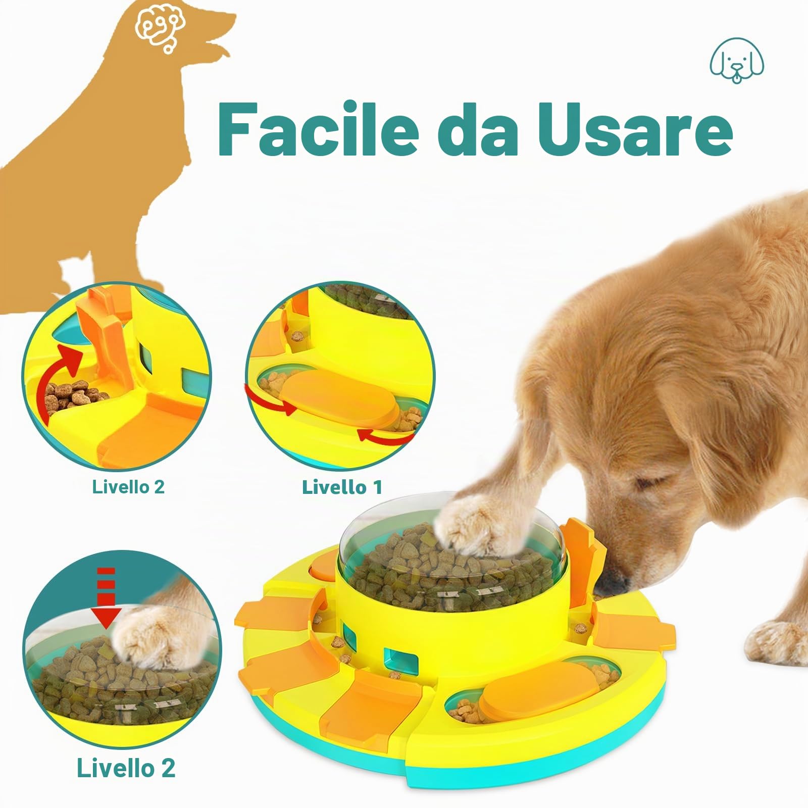 Giochi Cani intelligenza, Giochi intelligenti per Cani Gioco Cane interattivo training comportamentale migliorare il IQ-Livello 2 (Intermedio)