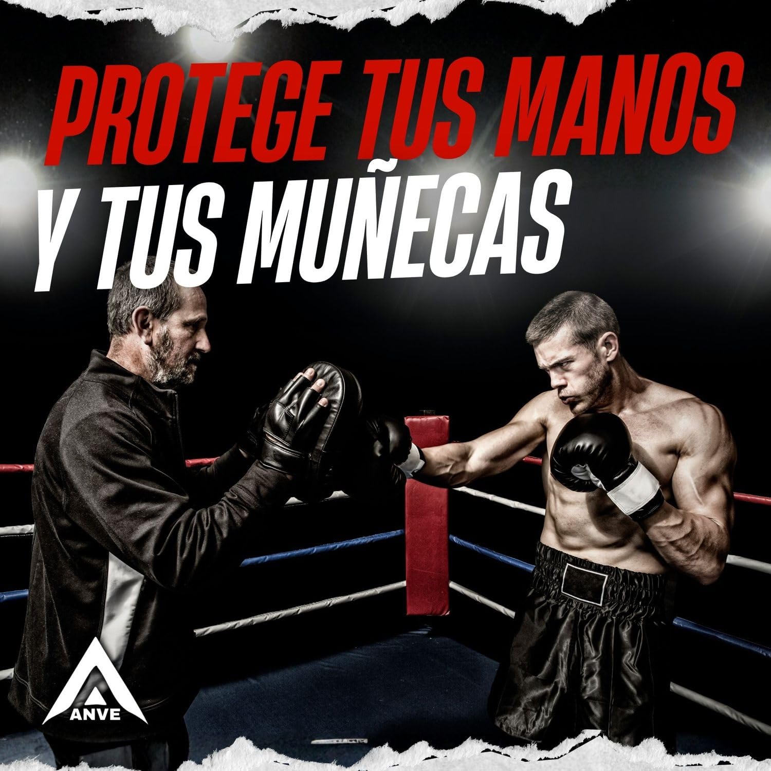 ANVE®️ Vendas Boxeo 100% Poliester + Bolsa de Almacenamiento | Vendas de Boxeo de 3 Metros para Boxeo, Muay Thai, Kick Boxing. etc.