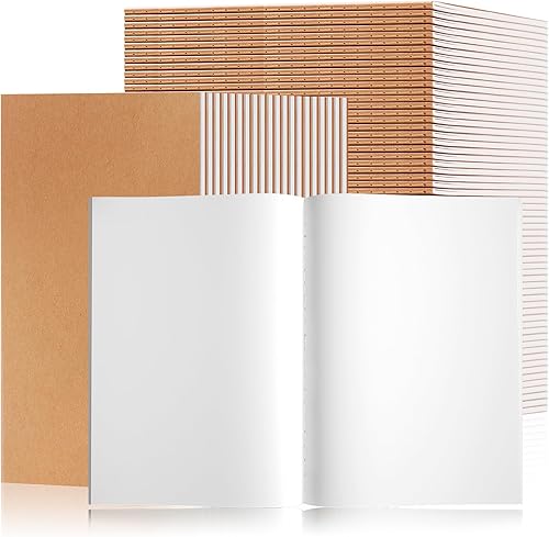 Miniatura 8 de 60 cuadernos de composición rayados A5 a granel, cuadernos de papel rayado de 8.3 x 5.5 pulgadas, 60 páginas con rayas de papel kraft