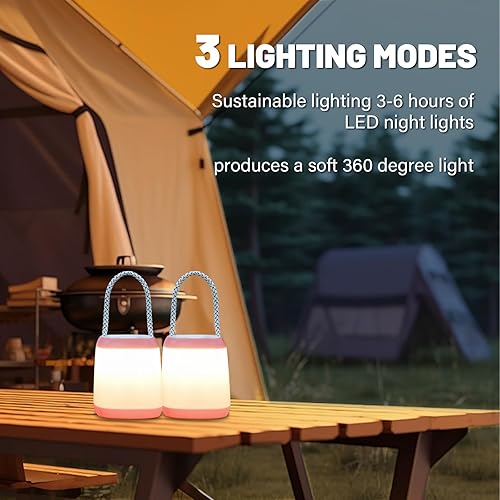 Miniatura 3 de Luz LED para acampar, 3 modos de luz, luz nocturna alimentada por batería, para mochileros, camping, senderismo, luz de emergencia, lámpara