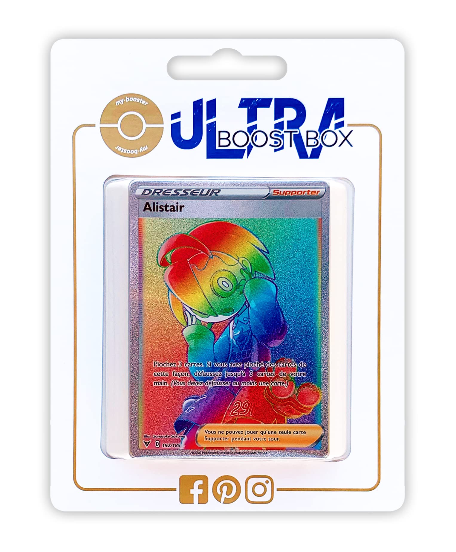 allister pokemon card rainbow Alistair 192/185 Secret Trainer – Ultraboost X Sword & Shield 4 Bright Voltage – Box of 10 French Pokémon Cards Toys & Games Card:sv9 102 EX: Deoxys (You must discard at Pokemon Japanese Promo Card