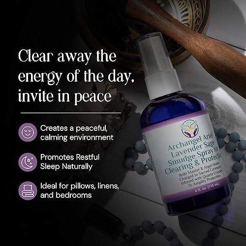 Miniatura 9 de Heal The Masses Spray de manchas de salvia espray de manchas de lavanda y salvia arcángel Ariel para curación protección y propósito niebla de
