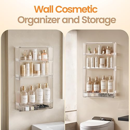 Miniatura 2 de Organizador de ducha adhesivo, organizador de baño de gran capacidad y almacenamiento, organizador de ducha sin taladro, estante de almacenamiento