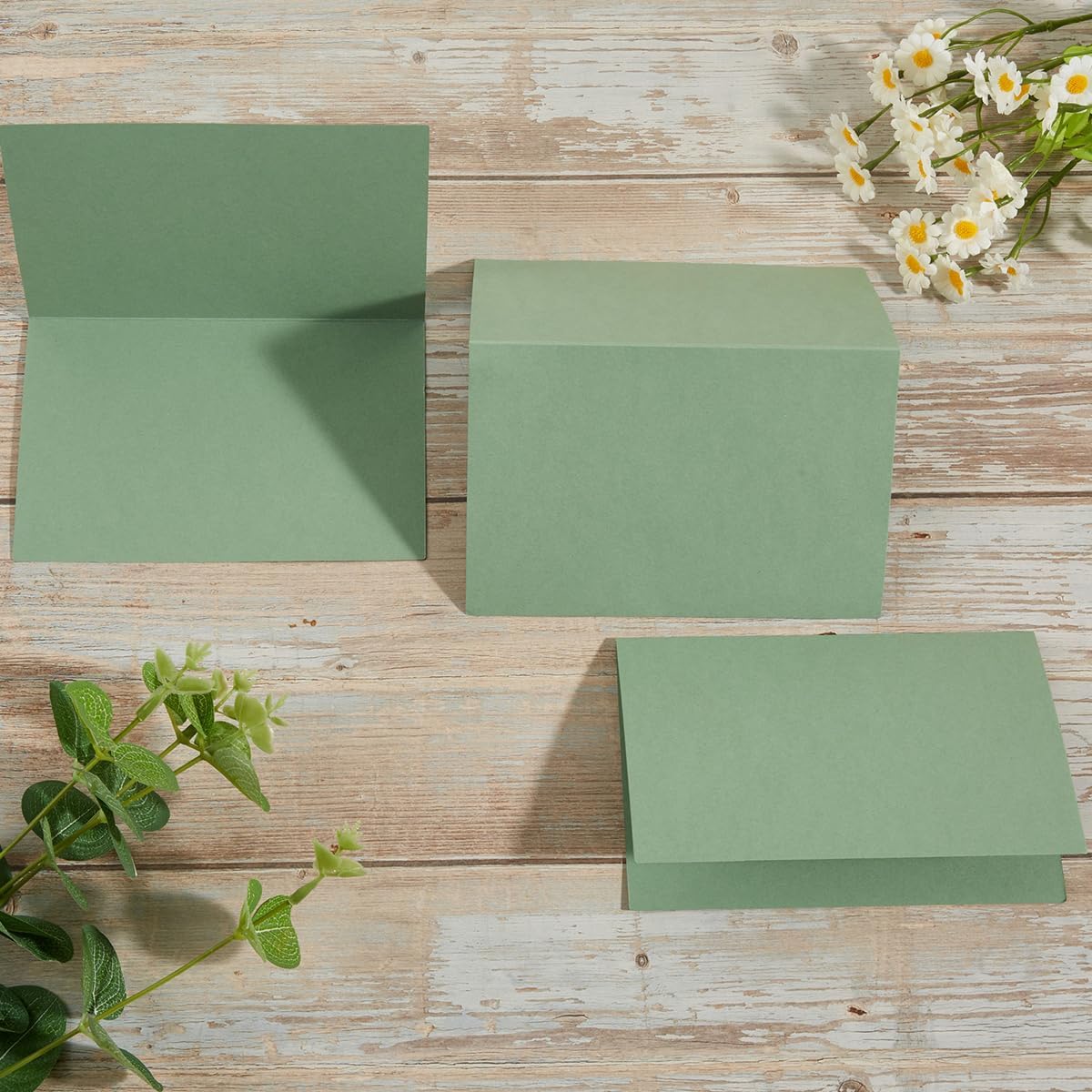 50 Pack Blank Cards Folded Cardstock Thank You Blank Greeting Cards for Invitations, Wedding, Greeting Cards, All Occasion DIY, 4x6 Folded Cards Sage-Green - Image 7