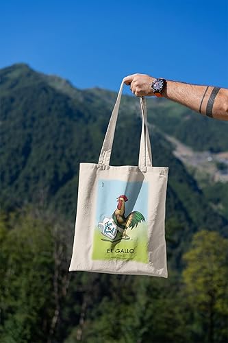 Miniatura 3 de El Gallo Rooster Loteria Card Mexican Latina Graphic Tote Bag for Adults