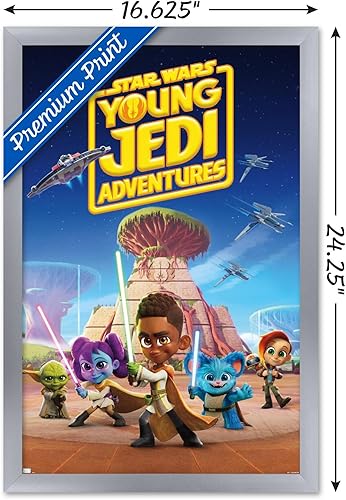 Miniatura 3 de Trends International Star Wars Young Jedi Adventures - One Sheet Wall Poster, 14.725" x 22.375", Silver Framed Version