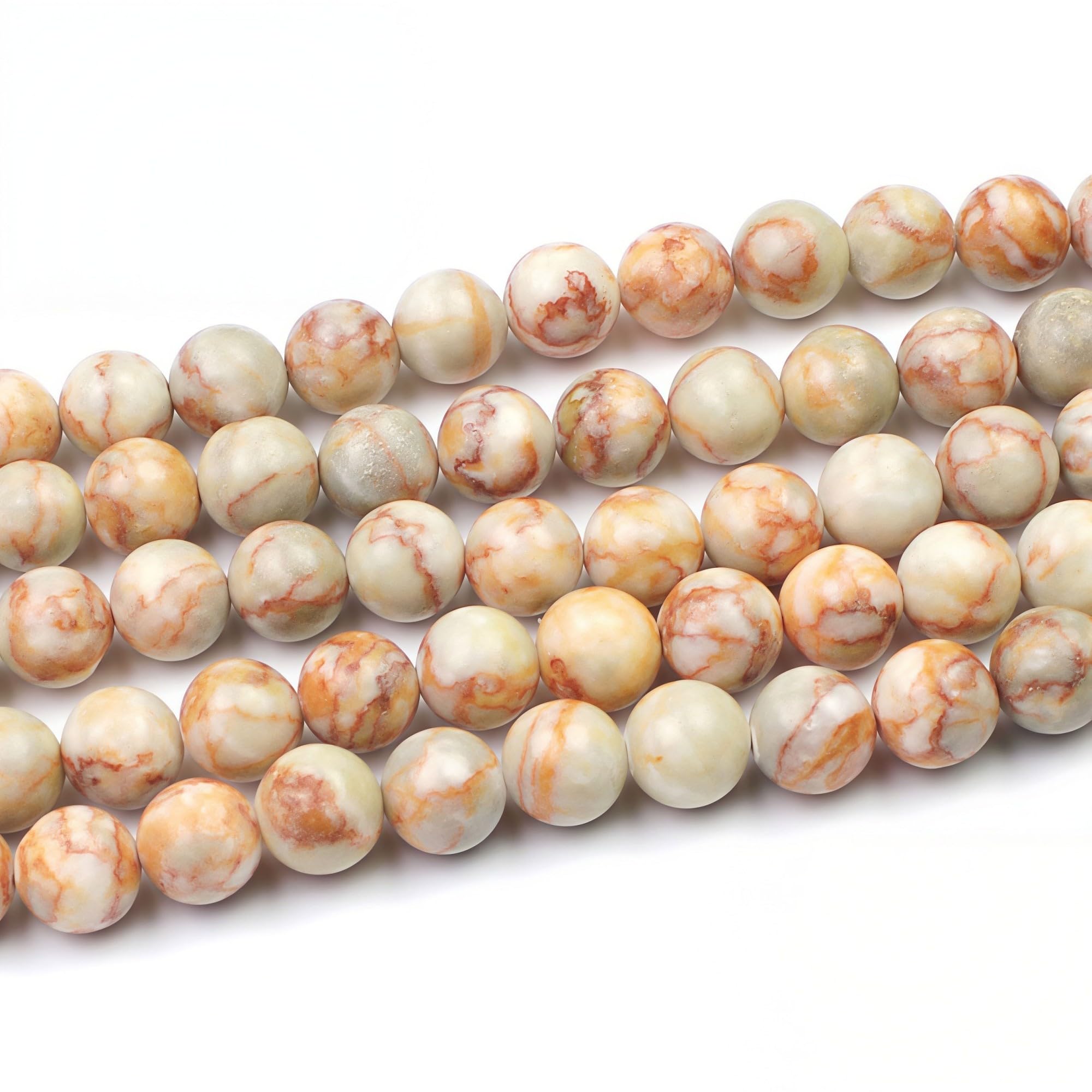 MJDCB 8mm 43 piezas Cuentas de Piedra Sangre Redondas Sueltas Piedras Semipreciosas Naturales para Hacer Joyas Pulseras Collares — view 4