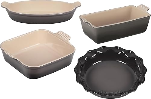 Le Creuset Juego de utensilios para hornear Heritage de gres de 4 piezas, Oyster
